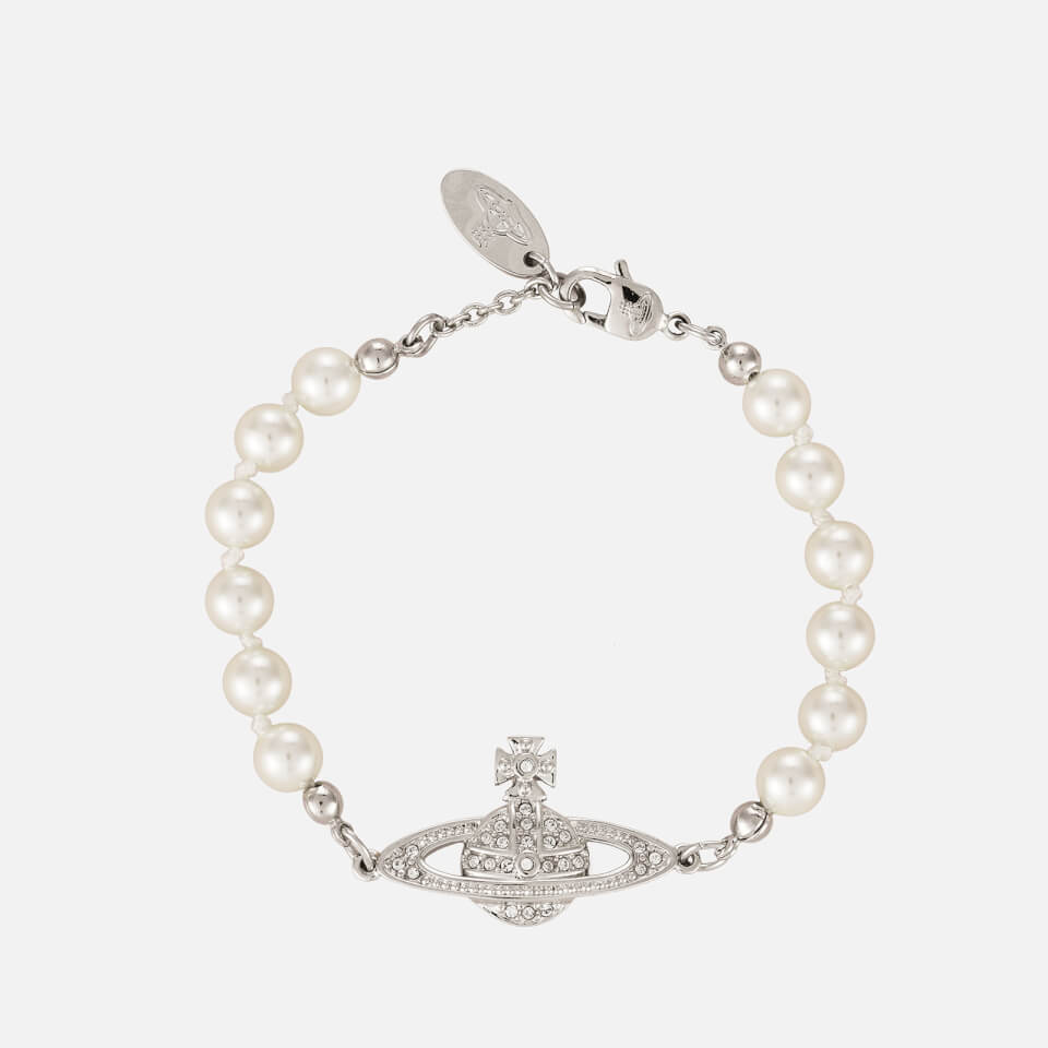 Vivienne Westwood Relief Platinum and Faux Pearl Bracelet