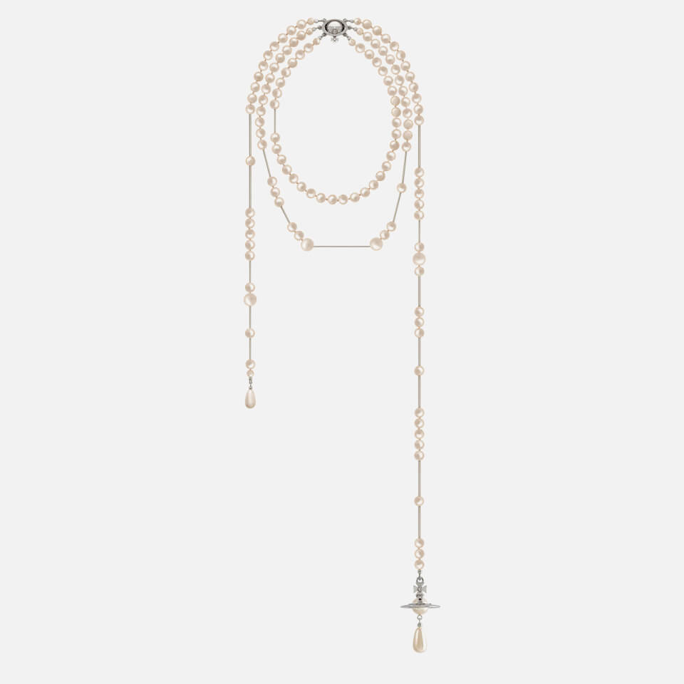 SSENSE Vivienne Westwood White Broken Pearl Necklace 515.00