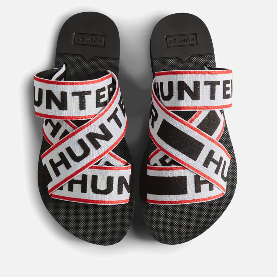 Hunter Logo Rubber and Elastic-Blend Crossover Sandals