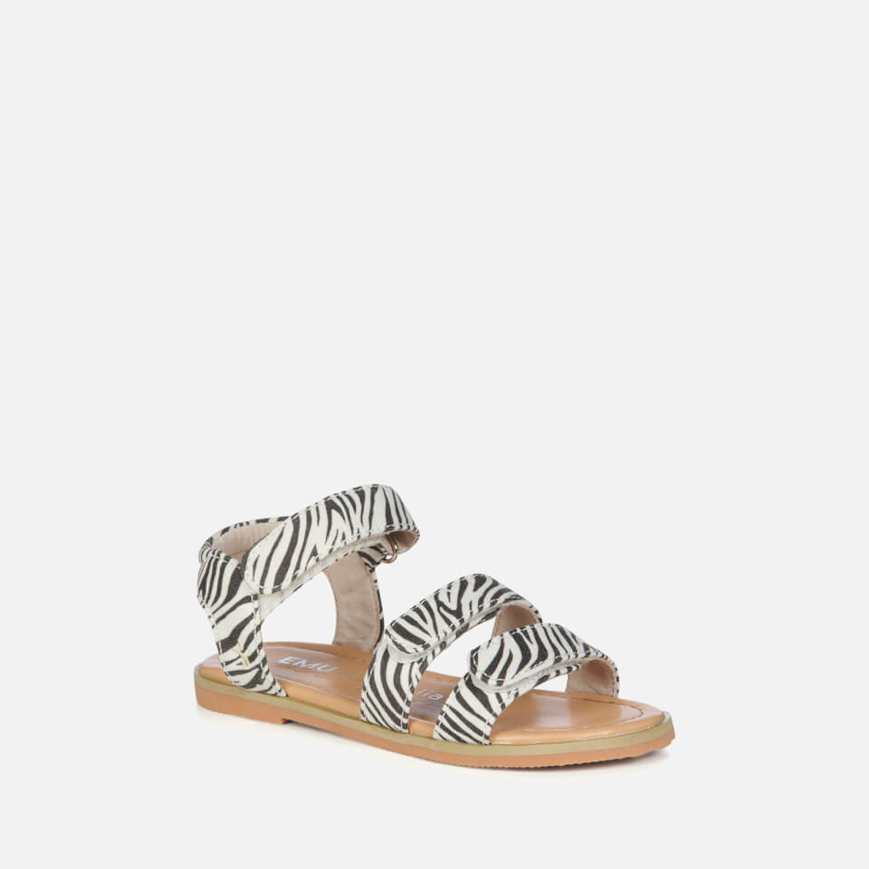 EMU Australia Kids' Steph Zebra-Print Faux Leather Sandals
