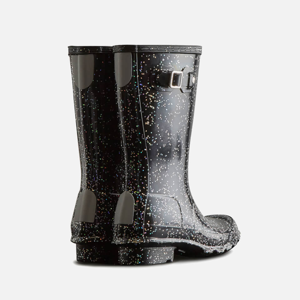 Hunter black glitter rain boots sales