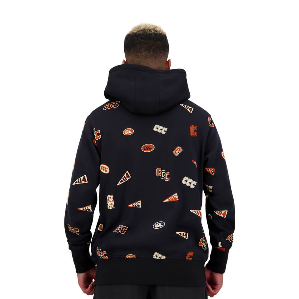 Canterbury M BLEACHERS AOP FULL ZIP HOODIE JET BLACK