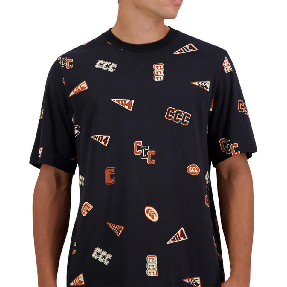 Canterbury M BLEACHERS AOP T-SHIRT JET BLACK
