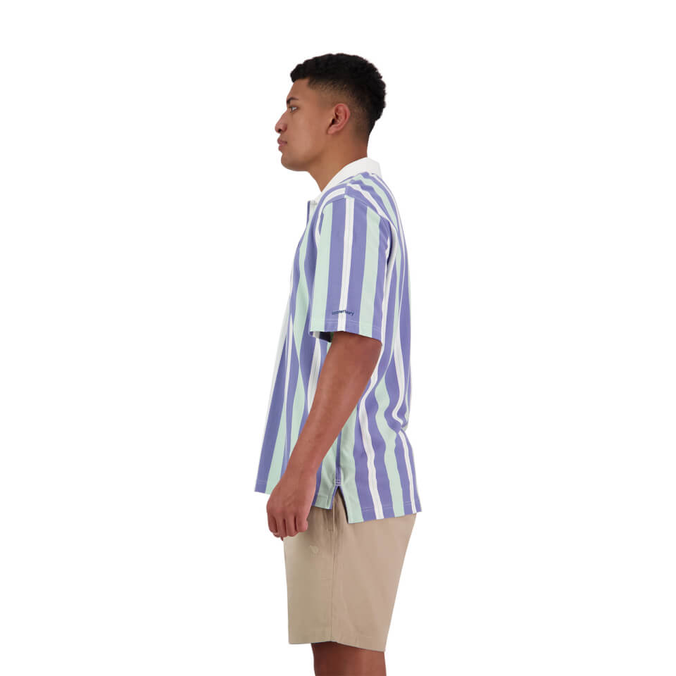 Canterbury M NATSU VERTICAL STRIPE POLO COLONY BLUE