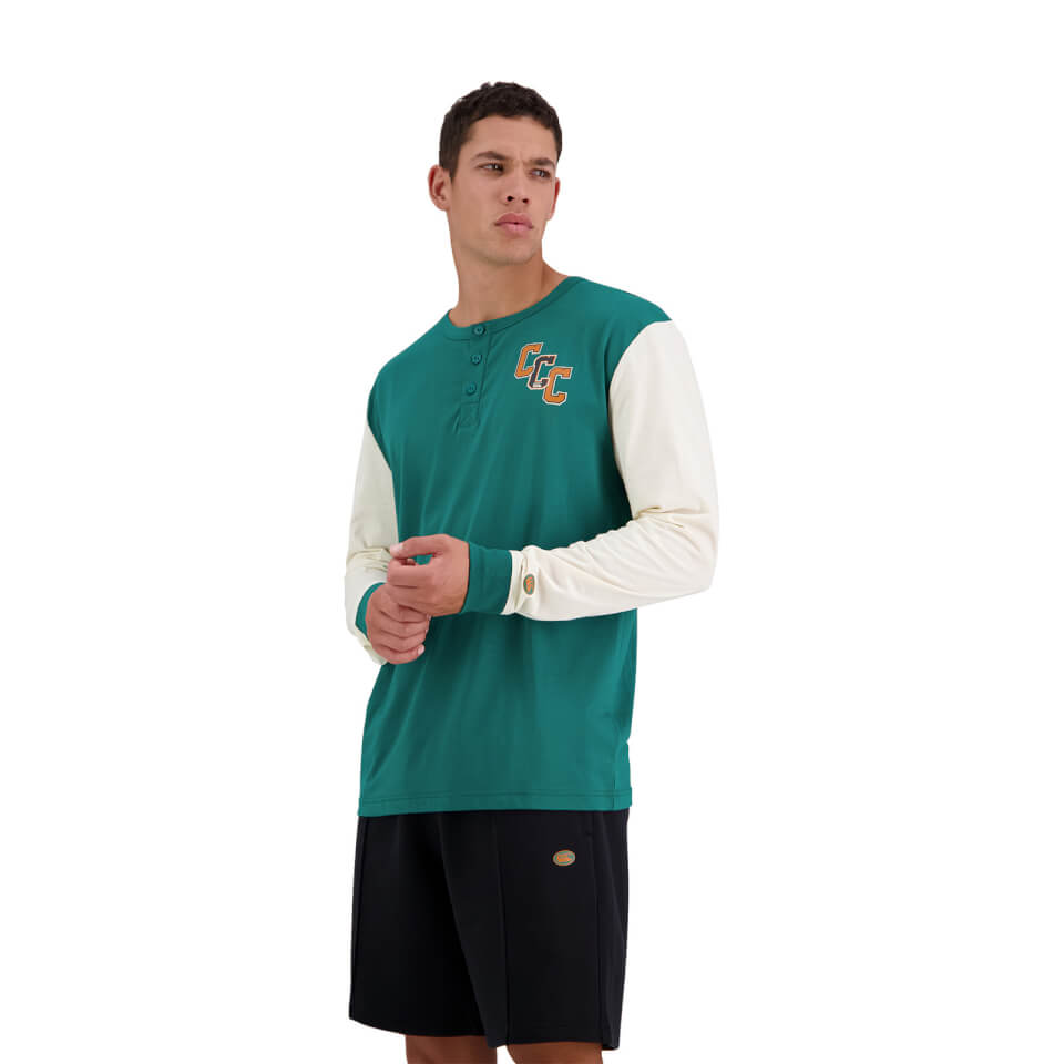 Canterbury M RULE-BOOK LONG SLEEVE HENLEY CEFL GREEN