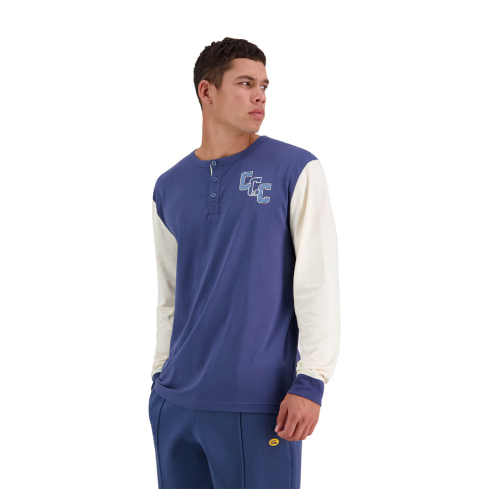 Canterbury M RULE-BOOK LONG SLEEVE HENLEY DARK DENIM