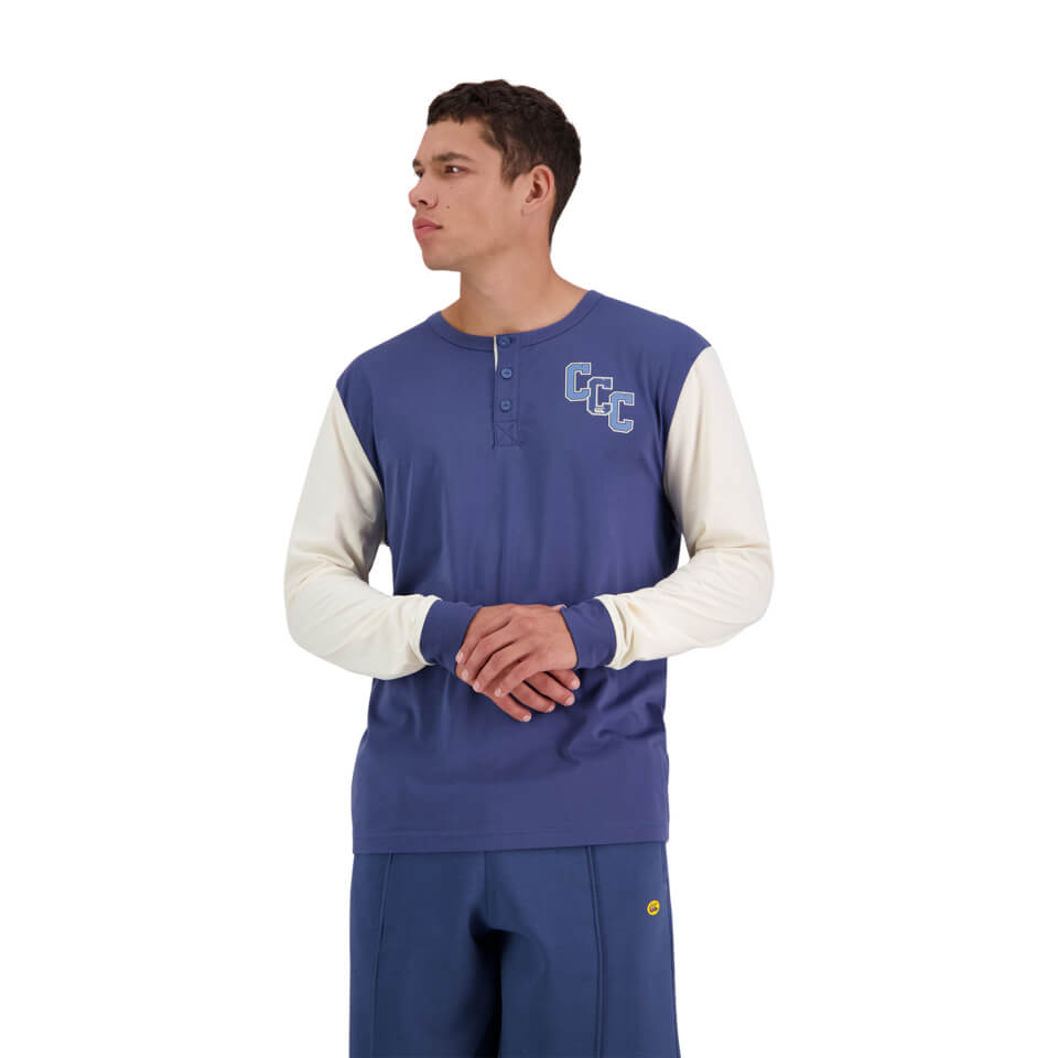 Canterbury M RULE-BOOK LONG SLEEVE HENLEY DARK DENIM