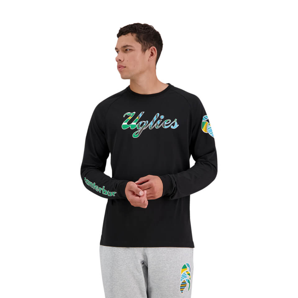 Canterbury M UGLIES LONG SLEEVE RAGLAN T-SHIRT BLACK 98B