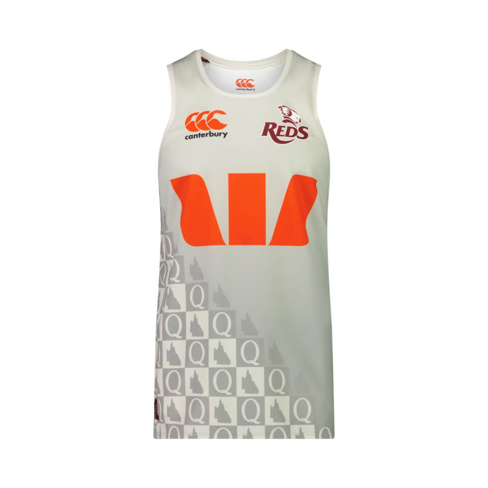 Canterbury M QLD REDS TRAINING SINGLET GREY