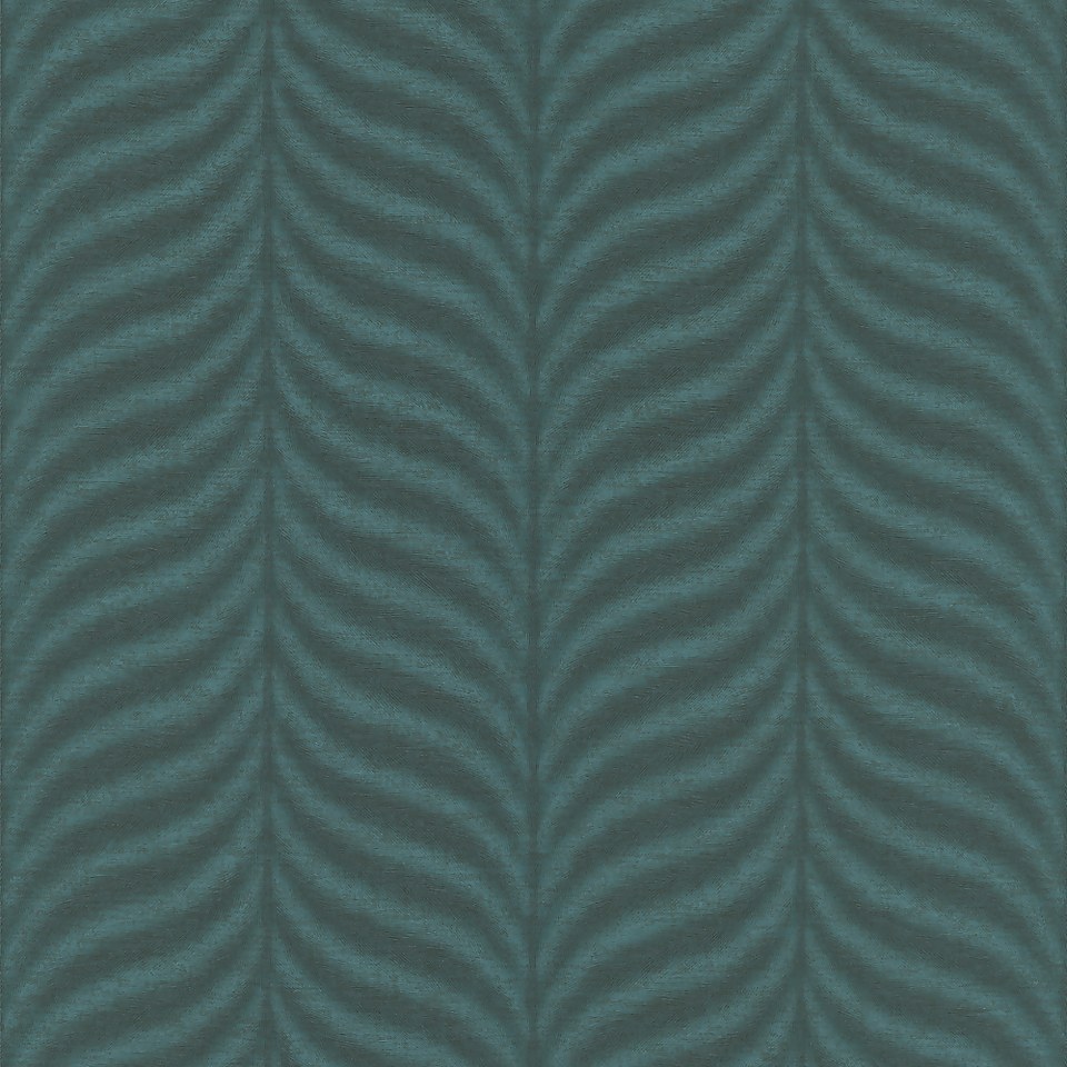 Grandeco Boutique Collection Organic Feather Embossed Wallpaper, Teal