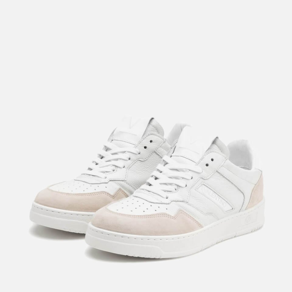 Valentino Shoes Apollo Leather and Suede-Blend Basket Trainers