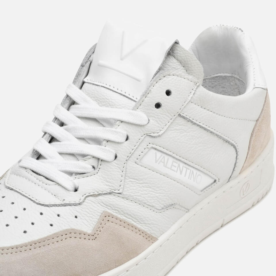 Valentino Shoes Apollo Leather and Suede-Blend Basket Trainers