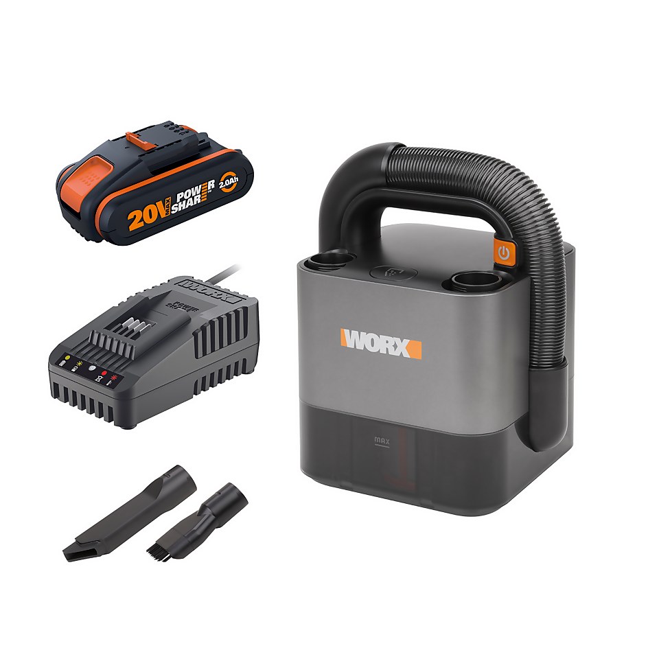 Worx WX030 20v 2.0Ah Cordless Portable Vacuum Cleaner