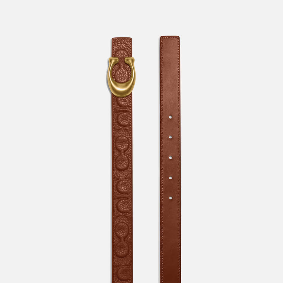 Coach C Logo-Embossed Leather Belt