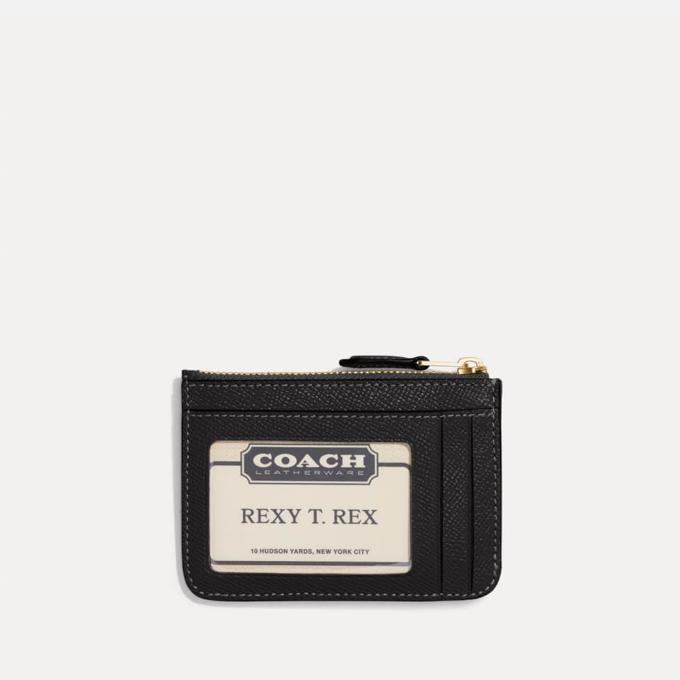 Coach Mini Pebbled Crossgrain Leather ID Wallet