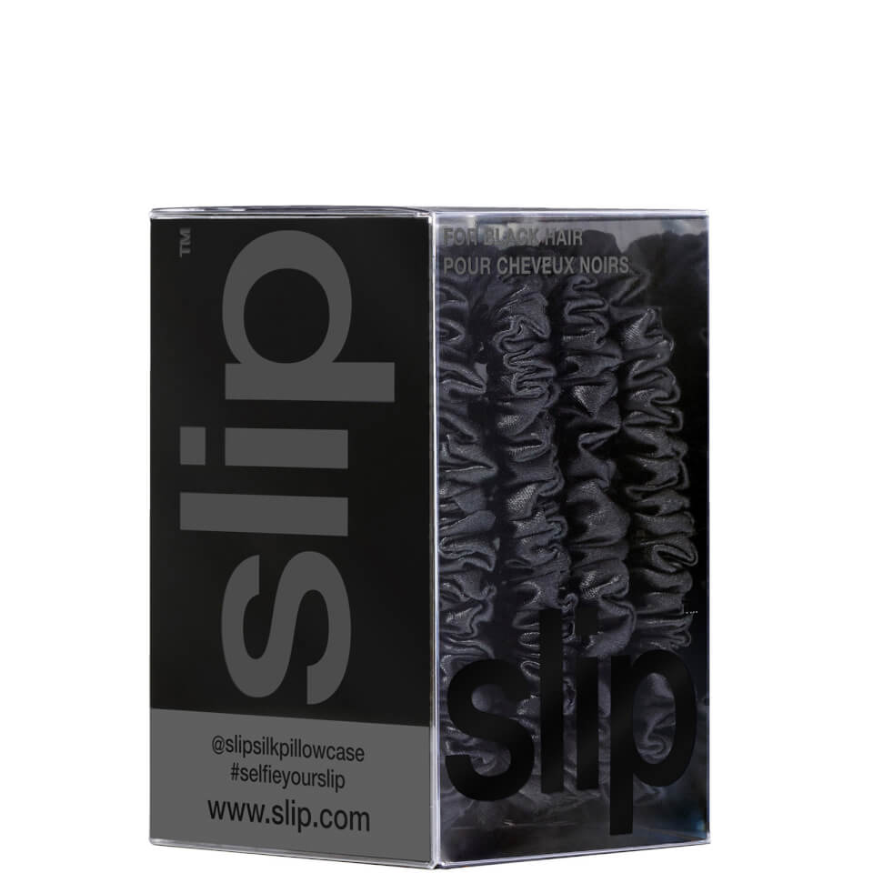 Slip Pure Silk Skinny Scrunchies - Black