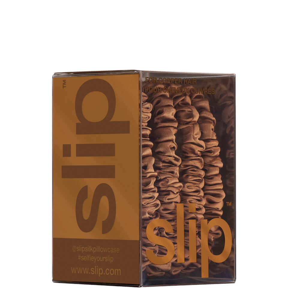 Slip Pure Silk Skinny Scrunchies - Copper