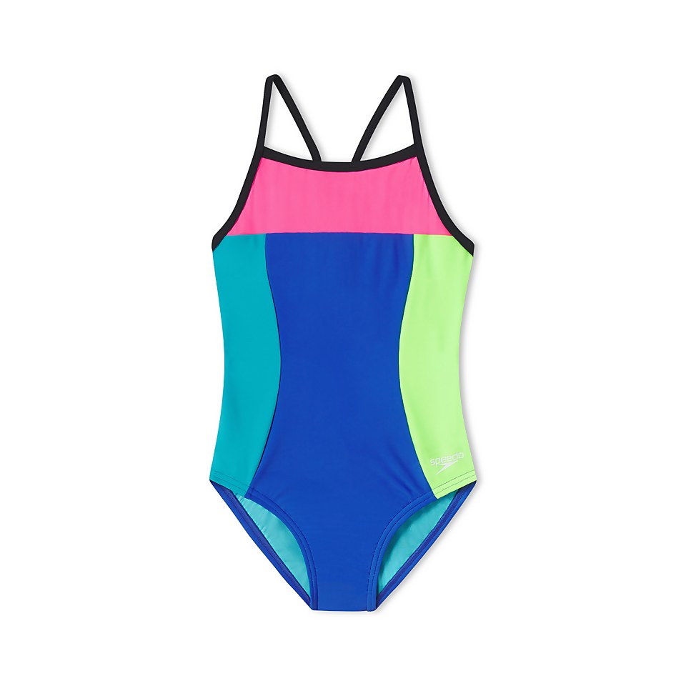 Girl's Colorblock Propel Back One Piece Blue