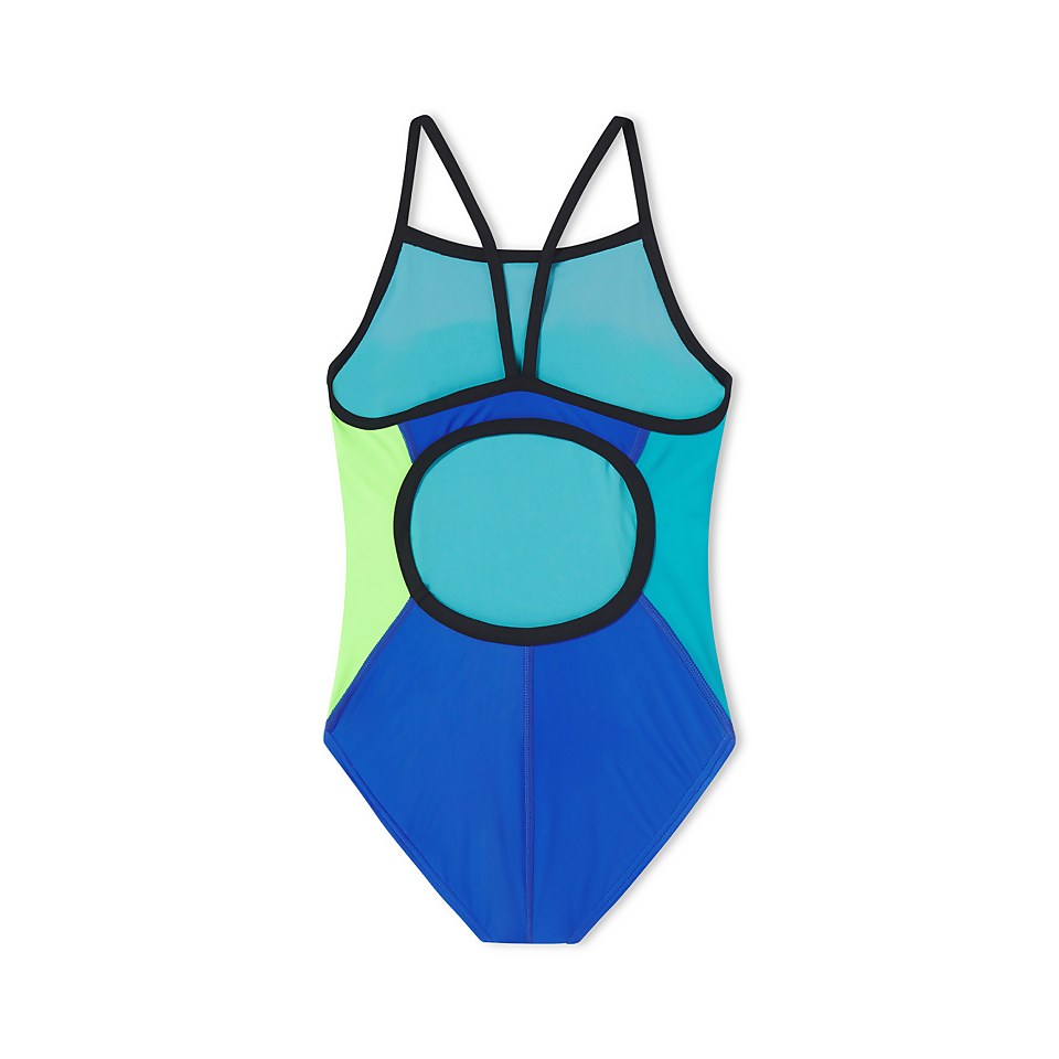 Girl's Colorblock Propel Back One Piece Blue