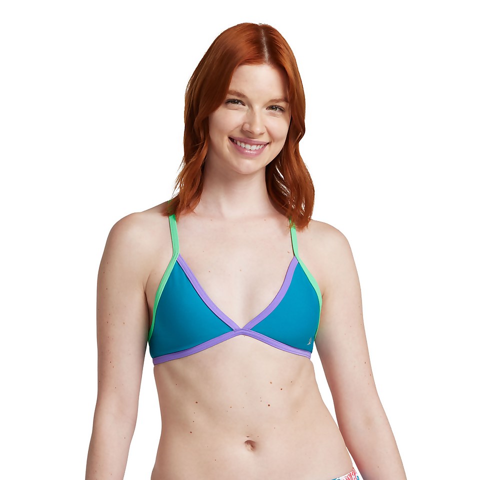 Women's Solid Crossback Triangle Turquoise