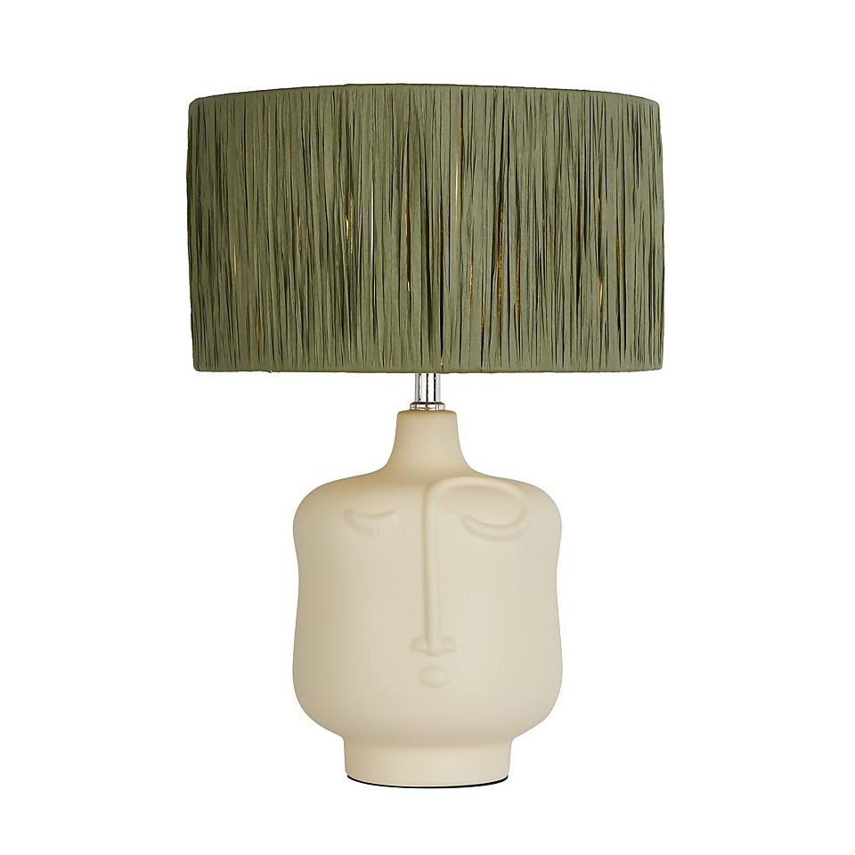 Face Table Lamp - Sage