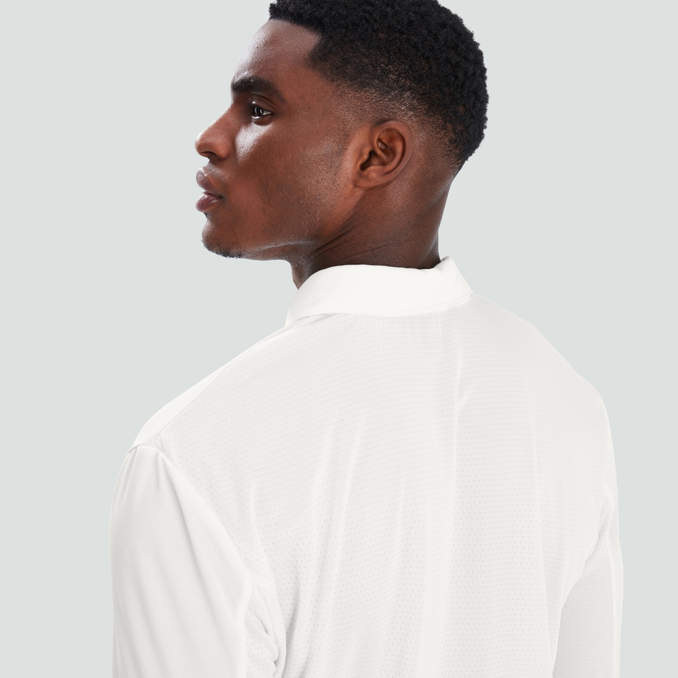 CANTERBURY CRICKET REG SET-IN LS POLO AM CREAM