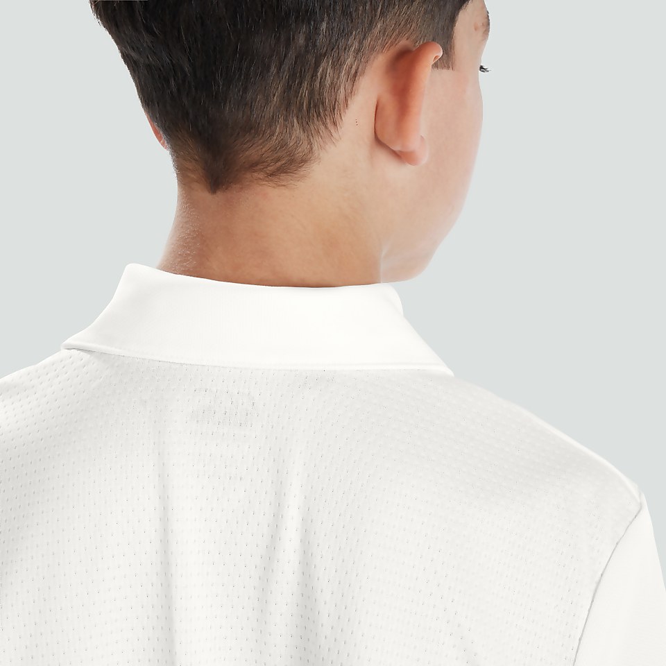 JUNIOR UNISEX CRICKET LONG SLEEVED POLO SHIRT CREAM