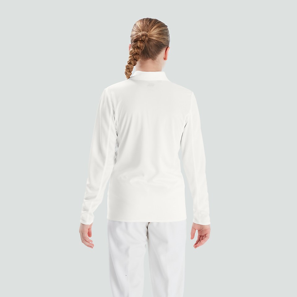 JUNIOR UNISEX CRICKET LONG SLEEVED POLO SHIRT CREAM