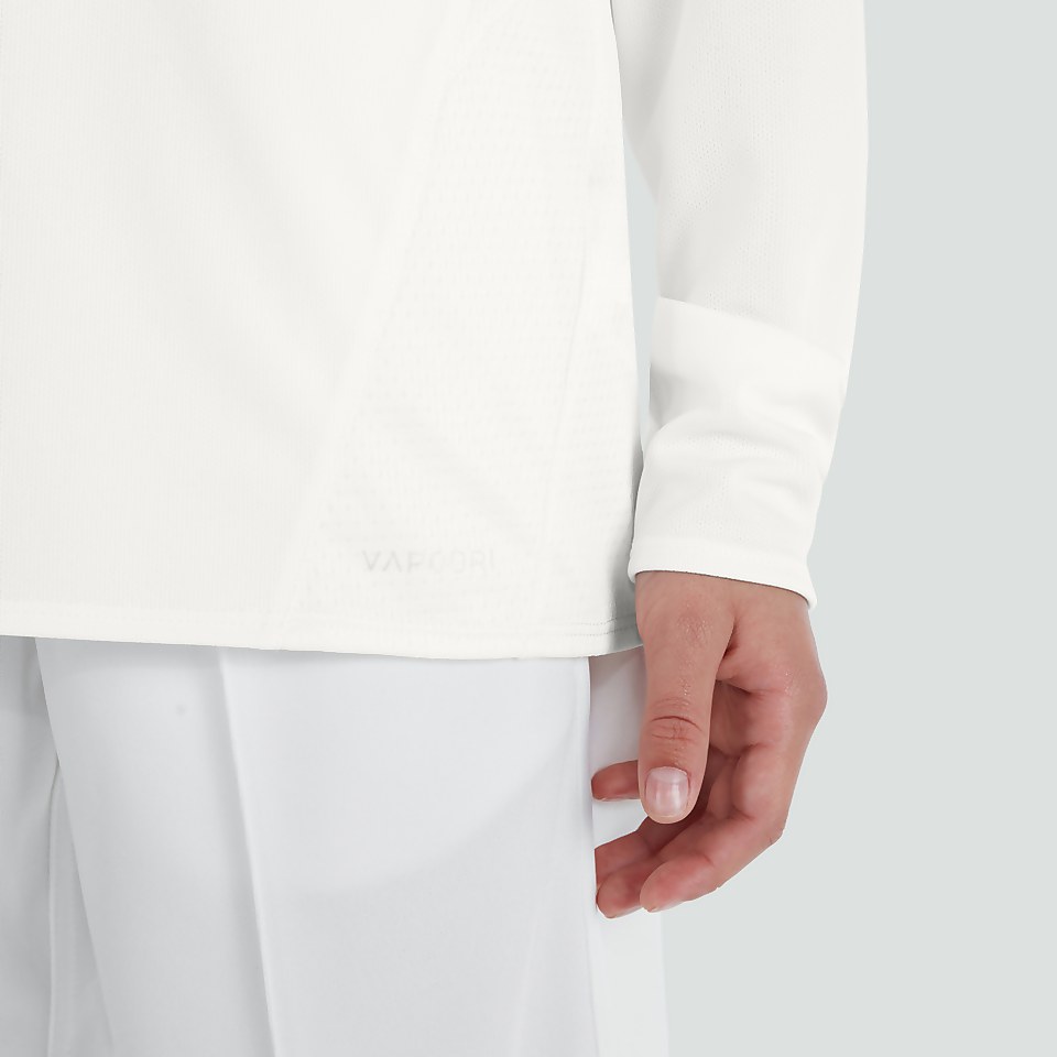 JUNIOR UNISEX CRICKET LONG SLEEVED POLO SHIRT CREAM