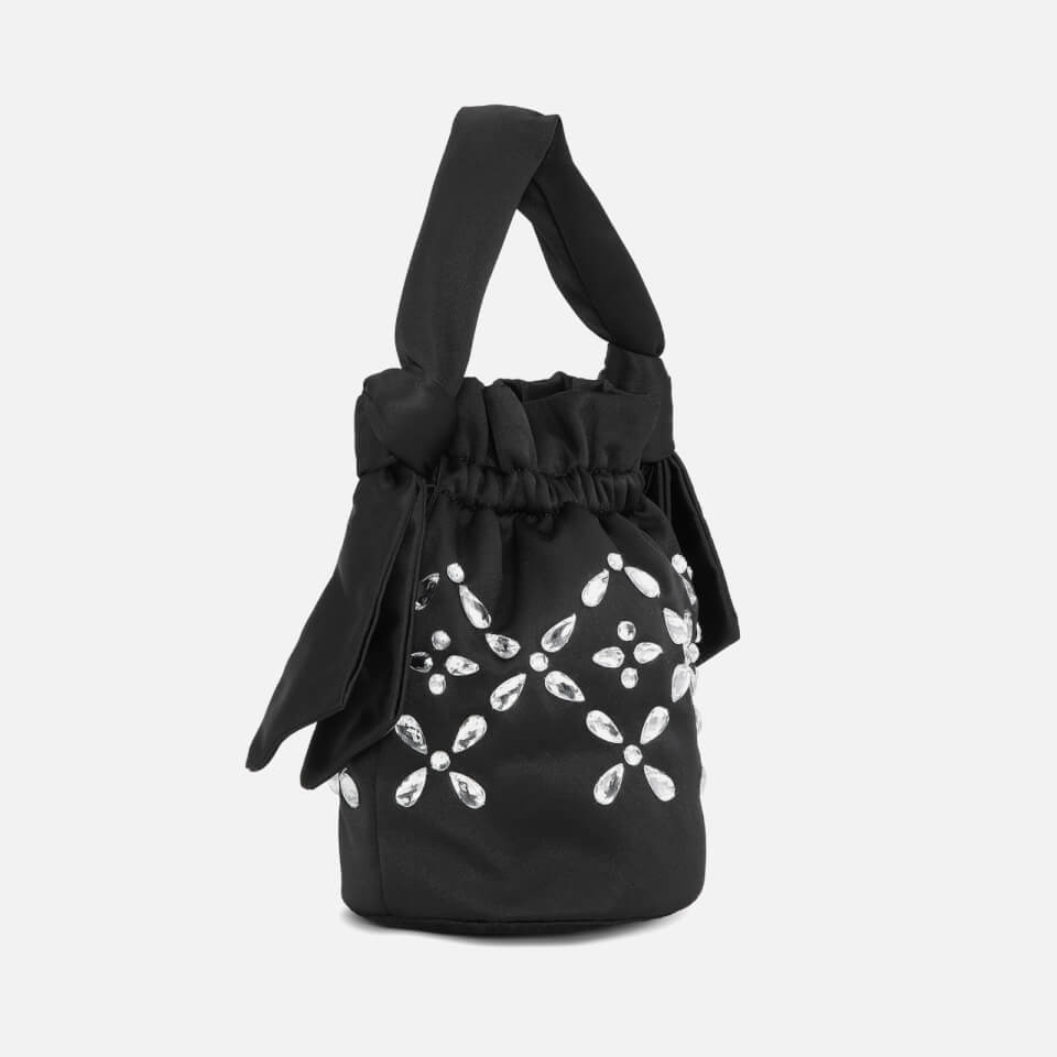 Ganni Women's Satin Embellished Occasion Knot Bag
