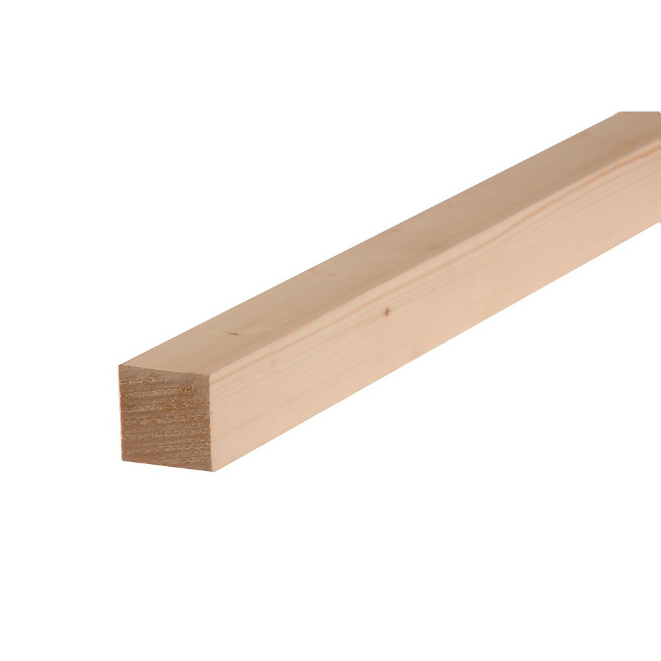 Metsa Planed Square Edge Stick Softwood Timber 2.4m (44 x 44 x 2400mm) - Pack of 4
