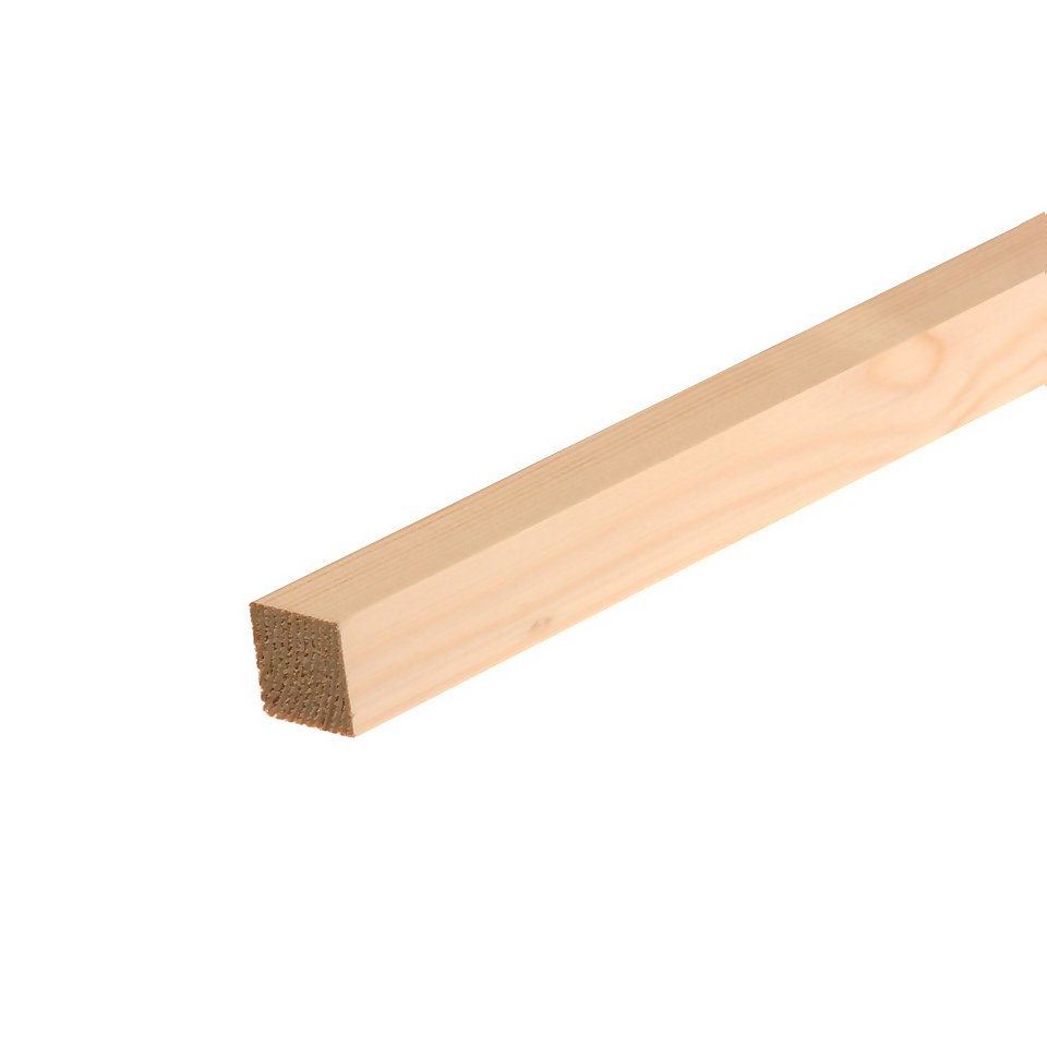 Metsa Planed Square Edge Stick Softwood Timber 2.4m (34 x 34 x 2400mm) - Pack of 4