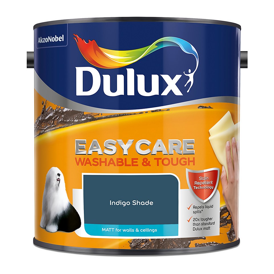 Dulux Easycare Washable & Tough Matt Emulsion Paint Indigo Shade - 2.5L