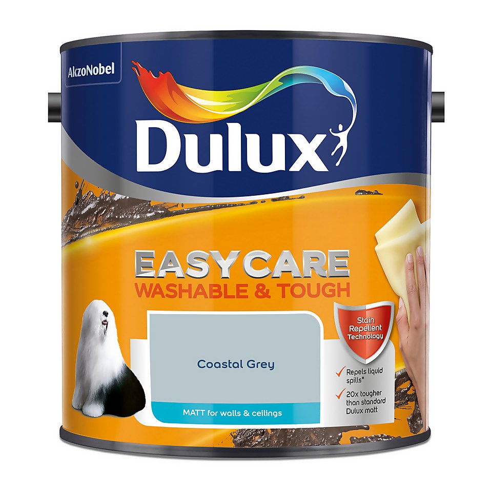 Dulux Easycare Washable & Tough Matt Emulsion Paint Coastal Grey - 2.5L