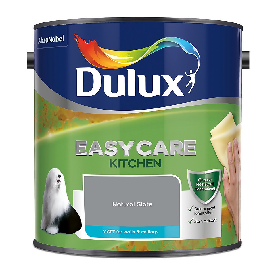 Dulux Easycare Kitchen Matt Emulsion Paint Natural Slate - 2.5L