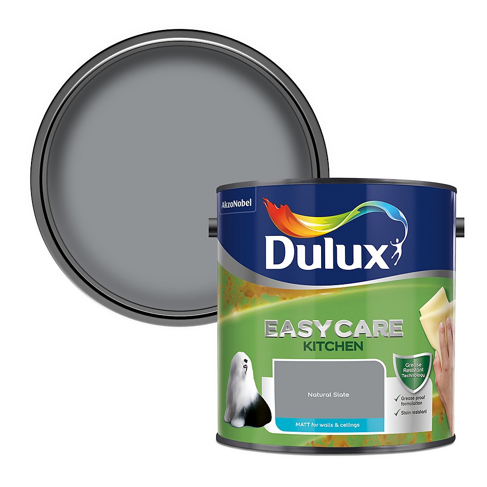 Dulux Easycare Kitchen Matt Emulsion Paint Natural Slate - 2.5L
