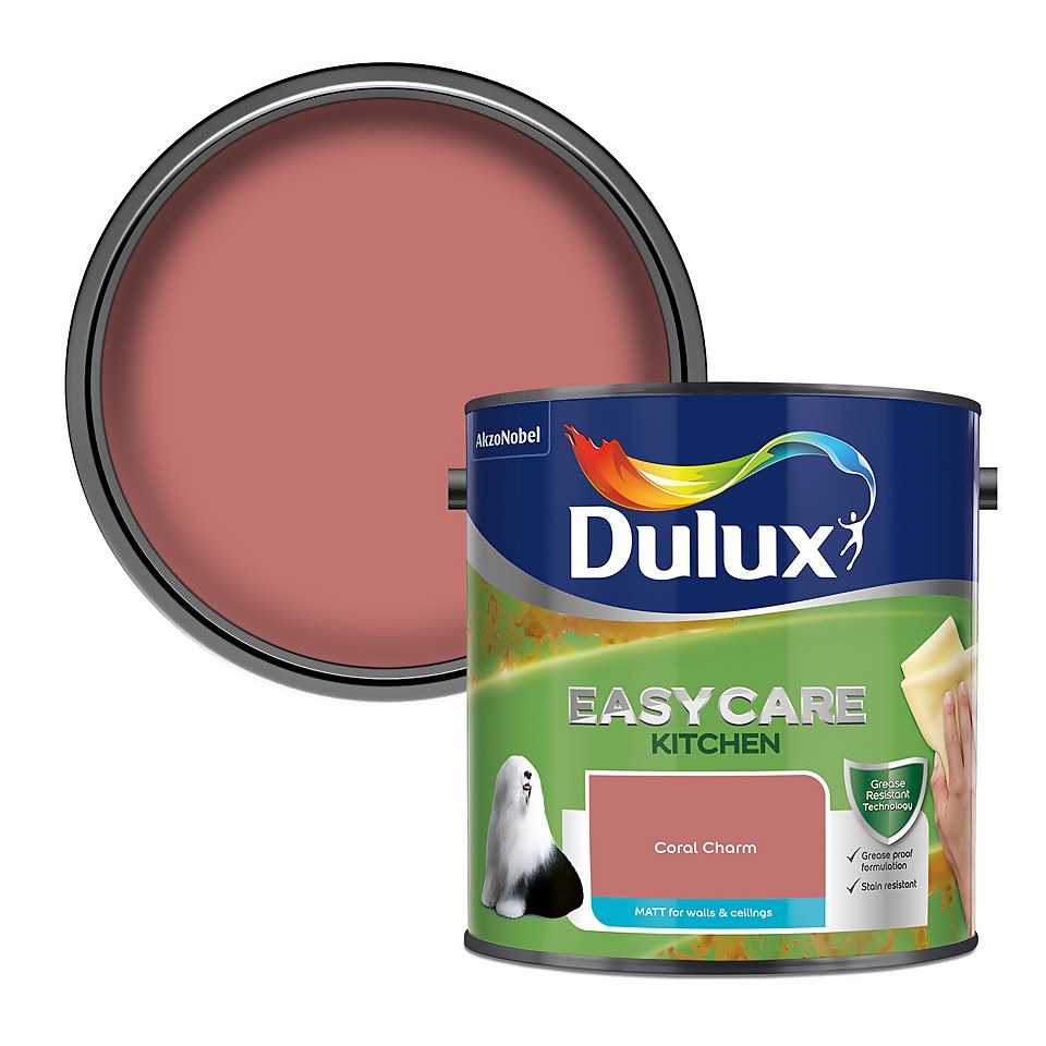 Dulux Easycare Kitchen Matt Emulsion Paint Coral Charm - 2.5L