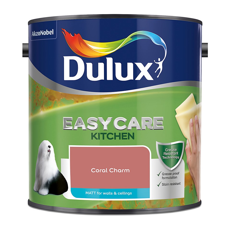 Dulux Easycare Kitchen Matt Emulsion Paint Coral Charm - 2.5L