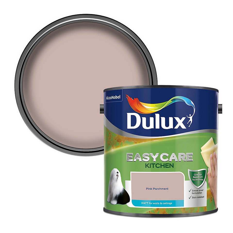 Dulux Easycare Kitchen Matt Emulsion Paint Pink Parchment - 2.5L