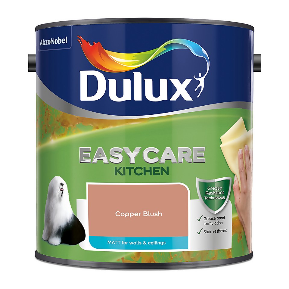 Dulux Easycare Kitchen Matt Emulsion Paint Copper Blush - 2.5L