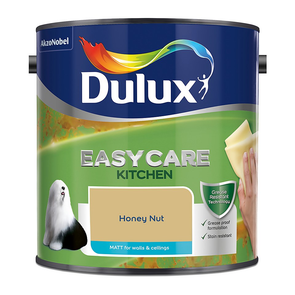 Dulux Easycare Kitchen Matt Emulsion Paint Honey Nut - 2.5L