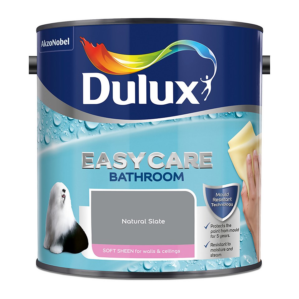 Dulux Easycare Bathroom Soft Sheen Paint Natural Slate - 2.5L