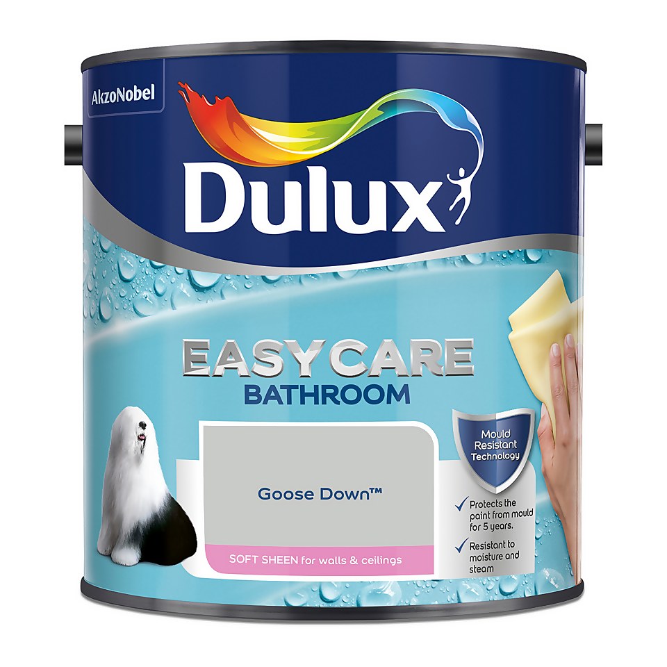 Dulux Easycare Bathroom Soft Sheen Paint Goose Down - 2.5L