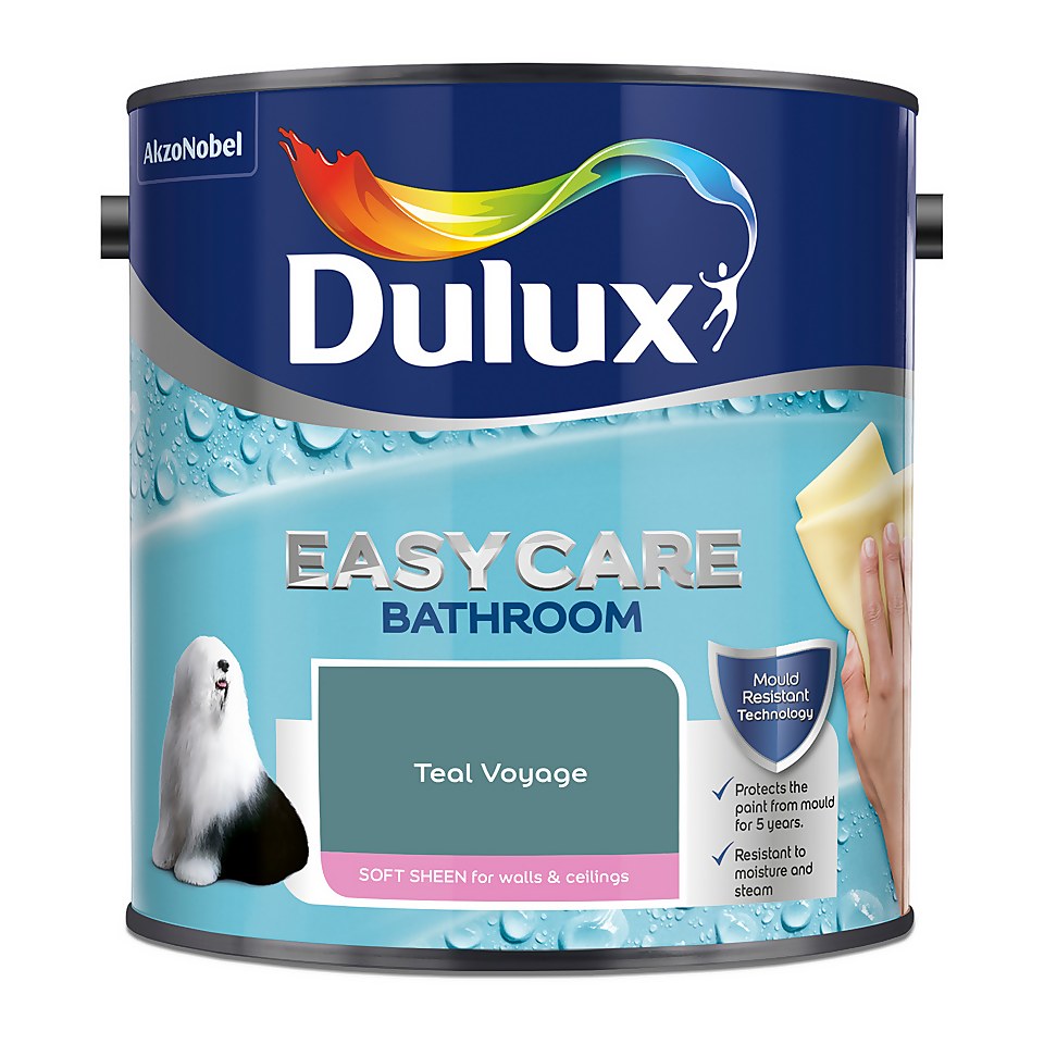 Dulux Easycare Bathroom Soft Sheen Paint Teal Voyage - 2.5L