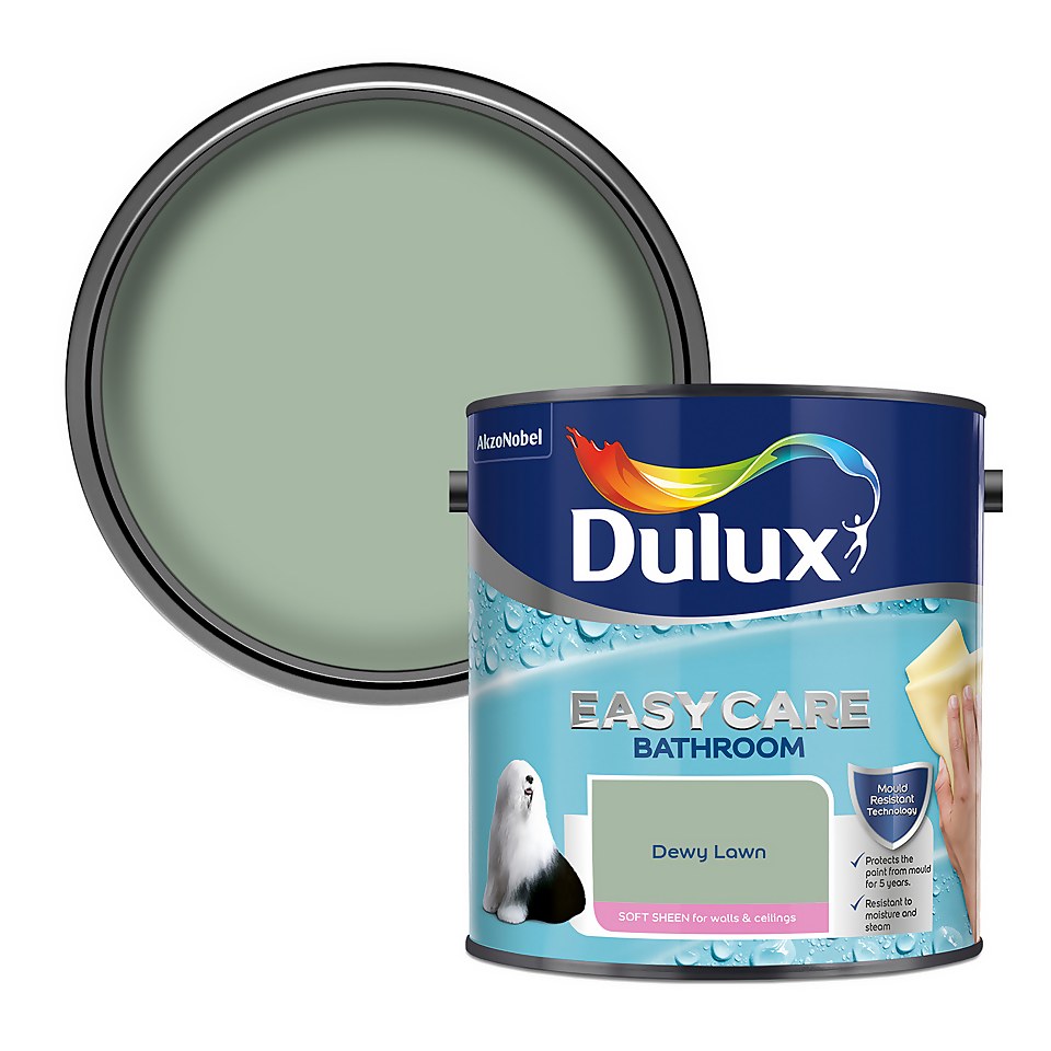 Dulux Easycare Bathroom Soft Sheen Paint Dewy Lawn - 2.5L