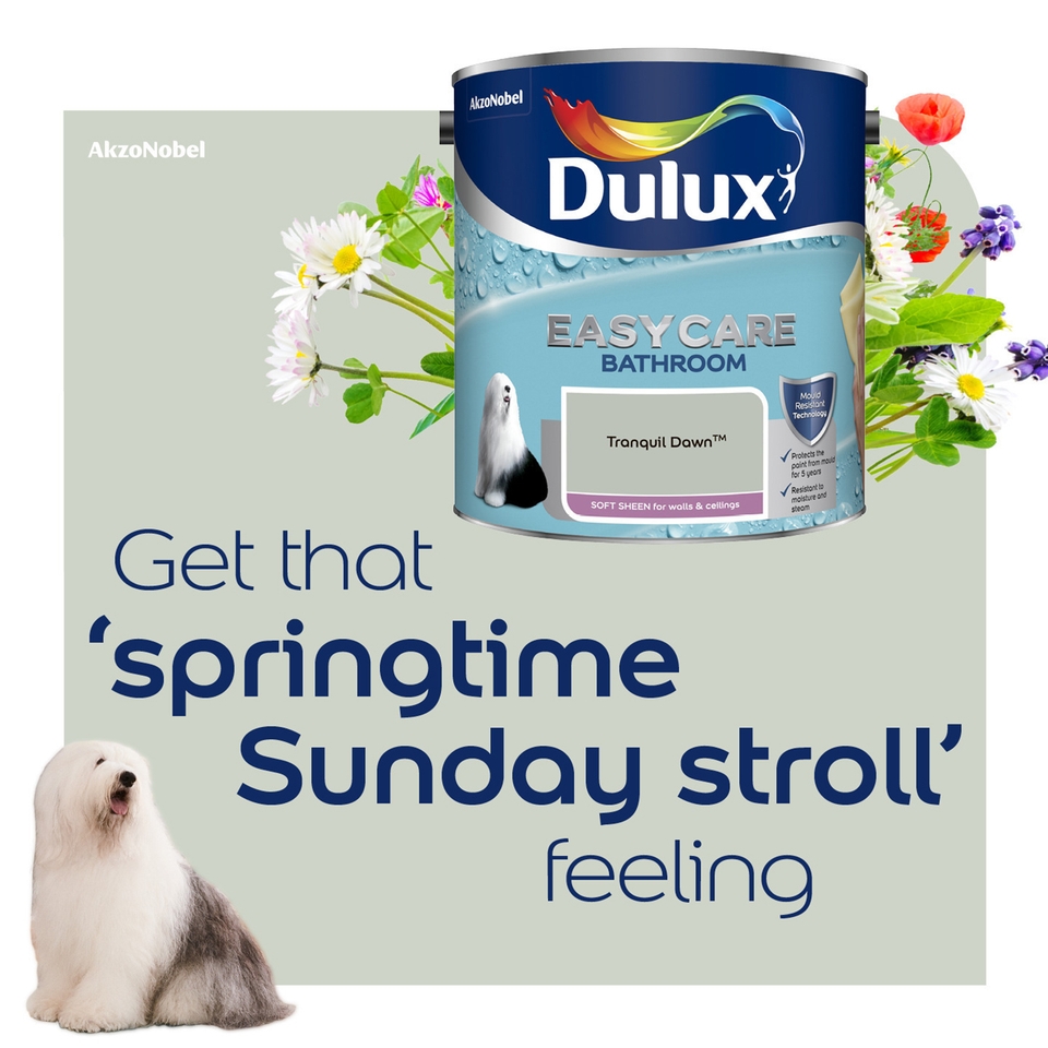 Dulux Easycare Bathroom Soft Sheen Paint Tranquil Dawn - 2.5L | Homebase