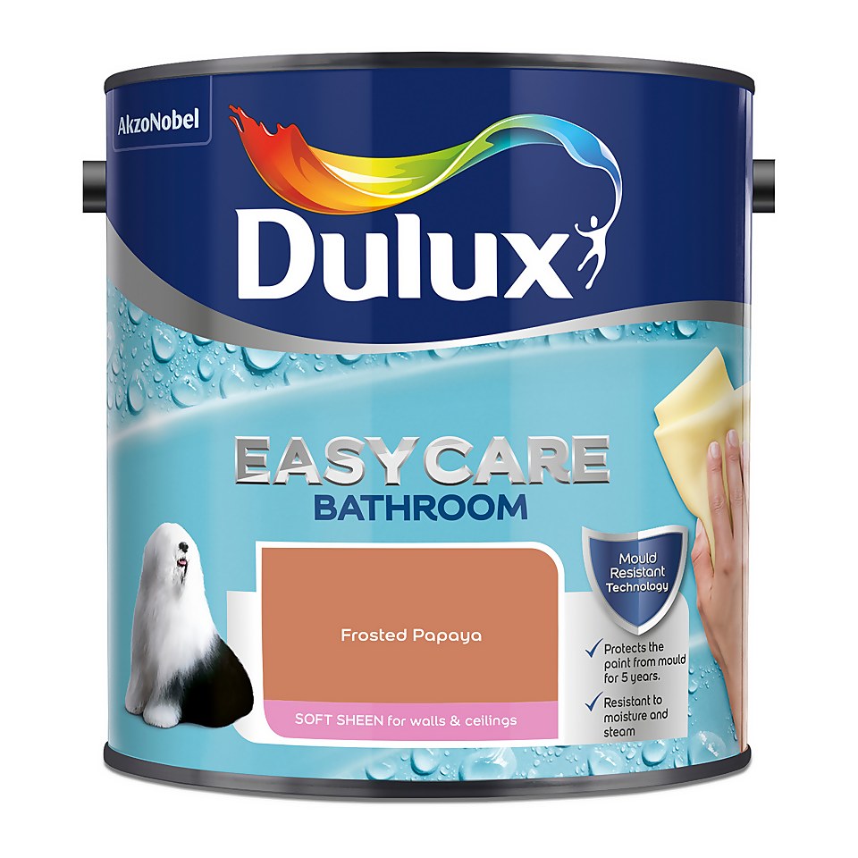 Dulux Easycare Bathroom Soft Sheen Paint Frosted Papaya - 2.5L