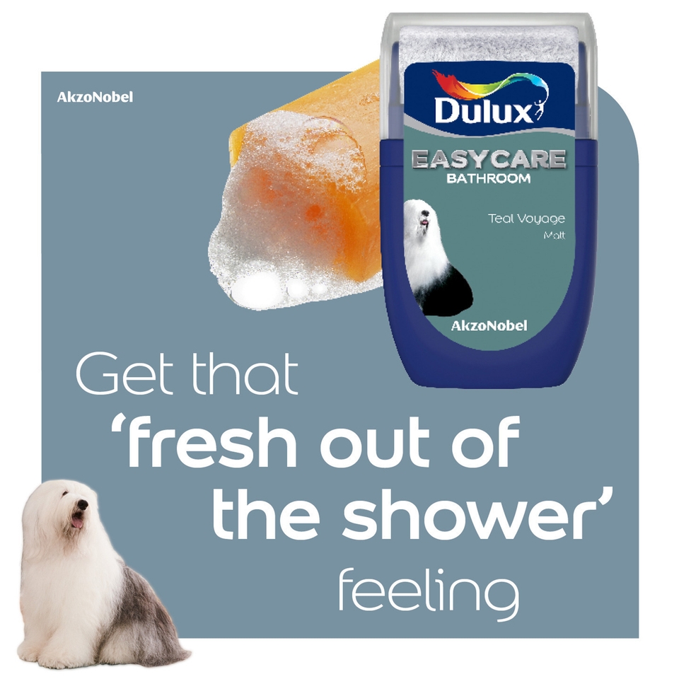 Dulux Easycare Bathroom Paint Teal Voyage - Tester 30ml | Homebase