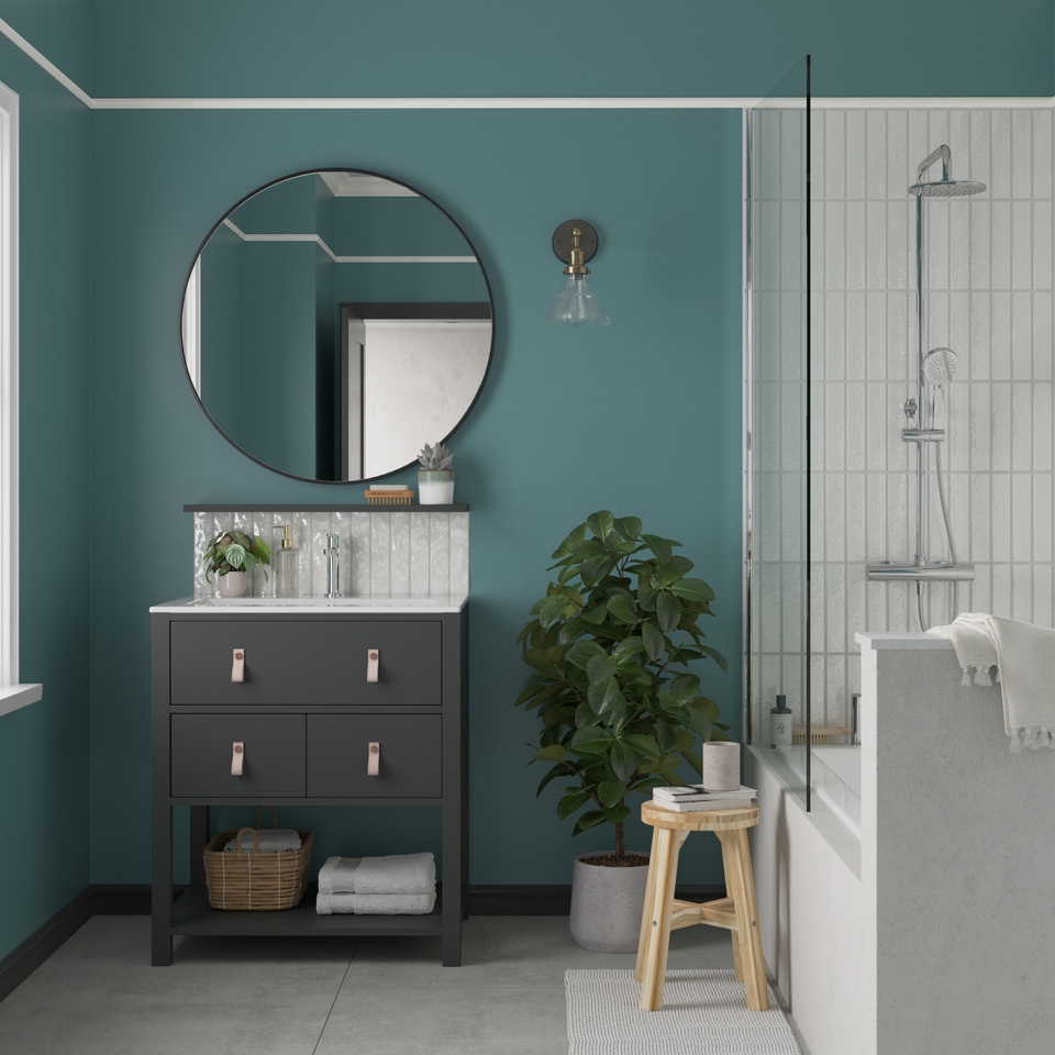 Dulux Easycare Bathroom Paint Teal Voyage - Tester 30ml | Homebase