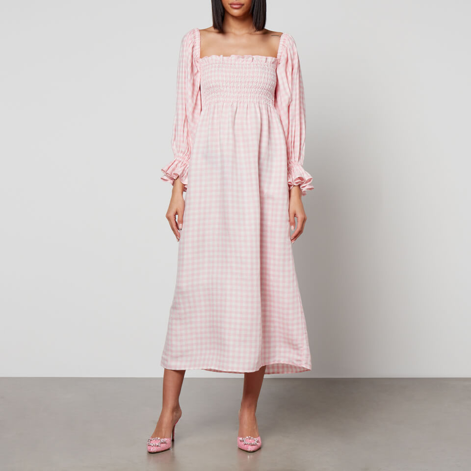 Sleeper Atlanta Gingham-Print Linen-Blend Dress - XS | Coggles